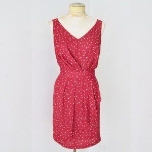 BCBGMaxAzria Draped polka dot sleeveless dress red and cream - Size 12